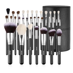 VEVOR 34-Piece Makeup Brush Set, Professional Brushes Kit for Foundation Blending Eyeshadow Concealer Blush - \w Soft Bristles, Ergonomic Wood