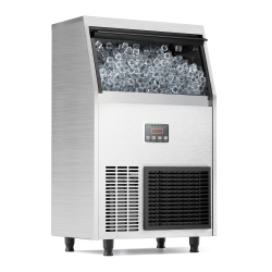 COOLAKE Air Cooled Commercial Under Counter Ice Maker Machine 100Lbs/24H With 33Lbs Storage| Cube Ice Stainless Steel