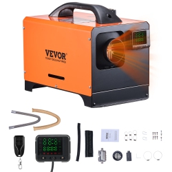 VEVOR 8 Kw Dc12-24V Diesel Air Heater, Fast Heating Diesel Parking Heater \w Remote Control And Square Color Digital Display, Low Noise, Voice