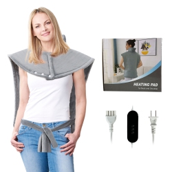 ESSENTIALS HUB Wearable Electric Heating Pad for Warming Shoulders, Neck, And Back \w 9-Level Automatic Temperature Adjustment, Up to 4 Hours Of Auto