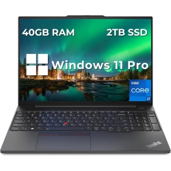 LENOVO - Thinkpad E16 16" Wuxga Laptop for Business&students, Intel I7-1355U, 2Tb PCie SSD, 40GB Ram, Backlit Keyboard, Fingerprint Reader, Wifi 6