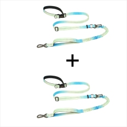 GREEN SCENIC Pet Retractable Leash - 2.2M, Adjustable Length, Shock Absorber, Car Seat Belt Buckle, And Reflective Safety Strips, Versatile, Perfect