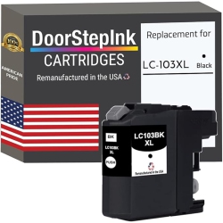 DOORSTEPINK Brand for Brother Lc103Bk Xl High Yield Remanufactured In The Usa Ink Cartridge In Black