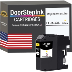 DOORSTEPINK Brand for Brother Lc103Y Xl High Yield Remanufactured In The Usa Ink Cartridge In Yellow