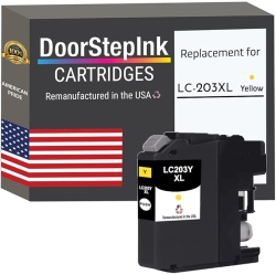 DOORSTEPINK Brand for Brother Lc203Y Xl High Yield Remanufactured In The Usa Ink Cartridge In Yellow