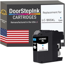 DOORSTEPINK Brand for Brother Lc203C Xl High Yield Remanufactured In The Usa Ink Cartridge In Cyan