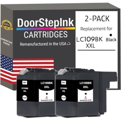 DOORSTEPINK Brand for Brother Lc109Bk Xxl Super High Yield Remanufactured In The Usa Ink Cartridges In Black
