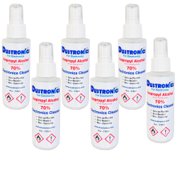 DUSTRONICS Isopropyl Alcohol 70%, 4OZ, 118Ml Pump Spray, 6 Pack