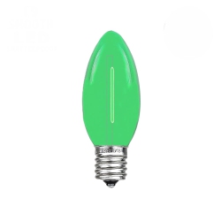 LIGHTINGBYHHD C9 Led Replacement Bulbs – Filament Style Christmas Light, Shatterproof, Fits E17 Socket – Box Of 25 In Green