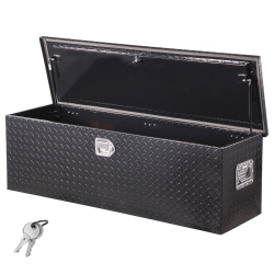 VEVOR 49"x15"x15" Heavy Duty Aluminum Truck Bed Tool Box, Diamond Plate Tool Box \w Side Handle And Lock Keys, Storage Toolbox Chest Organizer For