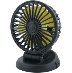 CHSSHA00 Mini Car Fan, Car Cooling Sticky Fan Cigarette Lighter Plug, Portable Fan for 12V Cars, Vans, Trucks, Suvs, Rvs In Yellow