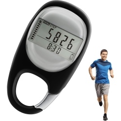 CHSSHA01 3D Digital Pedometer, Walking Pedometer, Portable Sports Pedometer \w Keychain, Large Display for Jogging, Hiking, And Running, No App Or