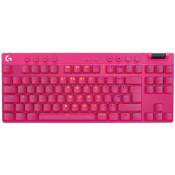 LOGITECH G Pro X Tkl Lightspeed Wireless Gaming Keyboard, Lightsync RGB, Pbt Keycaps, Tactile Switches (Gx Brown) - (920-012154) In Magenta
