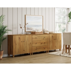 WAMPAT 3-In-1 Sideboard Buffet Cabinet \w 4 Doors & 3 Drawers, 106" Modern Credenza Storage Cabinet, Coffee Bar Server Table \w Storage for Kitchen