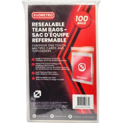 EVORETRO Team Bags Card Sleeves: Resealable (86MM X 139Mm) 100 Sleeves Per Pack
