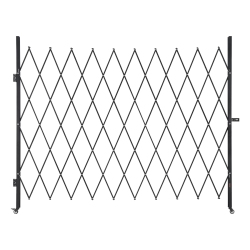 VEVOR 94.49 X 86.81 In Single Folding Security Gate, Lockable Scissor Gate \w 360° Swivel Casters, Outdoor Barricade Steel Retractable Gates, For