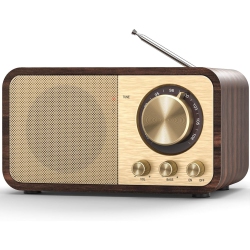 MYACUC Retro Stereo Fm Radio, Portable Transistor Radio \w Speaker, Rechargeable Vintage Radio for Home Outdoor, Support Tf Card Play, USB Mp3 Player