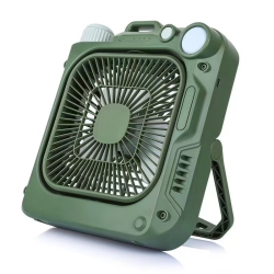 GREEN SCENIC Outdoor Camping Table Fan - Rechargeable Portable Fan \w Led Light, Quiet Oscillating Fan, Suitable for Office, Home, Camping, Long