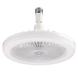 MYACUC Socket Fan Light With Remote Control, Three-Color Dimmable Led Bulb Fan, E27 Interface, Adjustable Angle, Suitable for Bedroom And Kitchen