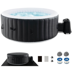 COSTWAY 70" Round Spa Pool Inflatable Hot Tub With 110 Air Jets Electric Heater Pump