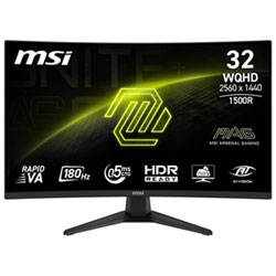 MSI 32" WQHD 180Hz 0.05ms Curved LED Gaming Monitor (MAG 321CQF E18) - Metallic Black
