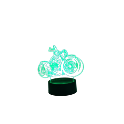 ROLLING GIFTS 3D Motorcycle Night Light Table Desk Optical Illusion Lamps 16 Color Changing Remote Control