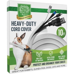 SMALL PET SELECT Heavy Duty Cord Cover - White, 10Ft - Ultra Durable Electrical Cable And Wire Protector for Rabbits, Dogs, Cats And Other Pets