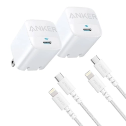 ANKER 30W Charger With USB-C to Lightning Cable, 2-Pack