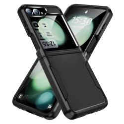 SUPERSHIELD Case for Samsung Z Flip 7 Shockproof Armor Tpu Bumper Hard Plastic Phone Cover - In Black