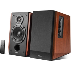 EDIFIER R1700Bt Bluetooth Bookshelf Speakers (Active Near-Field Studio Monitors, Powered Speakers 2.0 Setup Wooden Enclosure) - And Walnut In Black