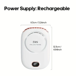 FAN USB Rechargeable 2000Mah Portable Mini Neck With Lanyard - Lightweight And Compact Design, Suitable for Outdoor Use, Dorms, Offices, And Travel