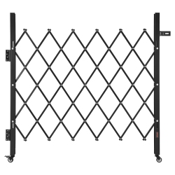 VEVOR 43.31 X 51.57 In (W X H) Single Folding Security Gate, Lockable Scissor Gate \w 360°Swivel Casters, Outdoor Barricade Steel Retractable