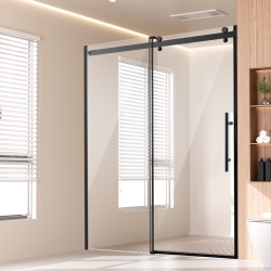 VEVOR 58-59 W X 75 H In Frameless Shower Door, Shower Sliding Glass Door \w 5/16 In(8Mm) Clear Sgcc Tempered Glass, Waterproof Shatterproof