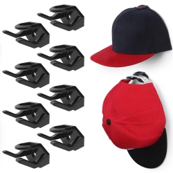 MYACUC 8PCs Hat Hooks for Wall, Strong Minimalist Hat Racks for Baseball Caps, Hat Holder Floating Display for Wall, Hat Organizer