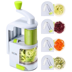 MYACUC 4-In-1 Spiral Slicer, Vegetable Noodle Spiral Cutter, Kitchen Zucchini Noodle Maker With 4 Blades