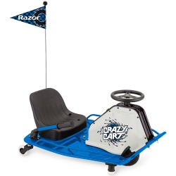 RAZOR High Torque Motorized Drifting Crazy Cart With Drift Bar for Adults In Blue