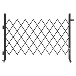 VEVOR 66.93 X 51.57 In Single Folding Security Gate, Lockable Scissor Gate \w 360° Swivel Casters, Outdoor Barricade Steel Retractable Gates, For
