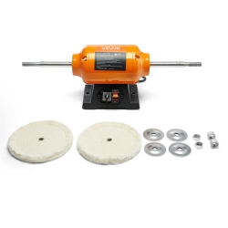VEVOR 1/2HP Bench Buffer Polisher, 8-Inch Bench Polishing Buffing Machine, 1725Rpm/3450Rpm Dual Speed Benchtop Polisher \w 2PCs Cotton Wheels & Cast