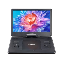 VEVOR 14 Inch Portable DVD Player, HD Swivel Display Screen, 4.5-5 Hours Built-In Rechargeable Battery, Dual Speakers, Support Sync Tv/USB/sd