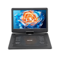 VEVOR 15.6 Inch Portable DVD Player, HD Swivel Display Screen, 4.5-5 H Built-In Rechargeable Battery, Dual Speakers, Support Sync Tv/USB/sd