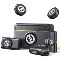 HOLLYLAND Lark M2 Wireless Lavalier Microphone for Iphone/android/camera/pc \w Lightning/USB-C/plug, 48Khz 24Bit 1000Ft Range, Noise Cancellation