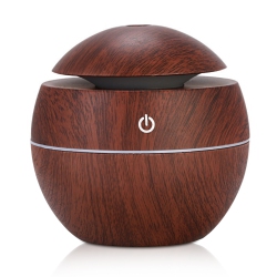 MYACUC Portable Round Wood Grain Humidifier, Silent USB Charging Air Aromatherapy Machine, 200Ml Mini Humidifier Suitable for Bedroom And Office