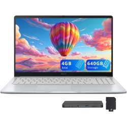 ASUS Chromebook Cx15 15.6" Fhd Laptop, Intel Celeron N4500, 640GB Storage (128GB Emmc+512GB Docking Station Set), 4GB Lpddr4X, Intel Uhd Graphics, Num