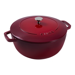 STAUB La Cocotte 4.8 L Cast Iron Round French Oven, Cherry (Visual Imperfections - B Stock)