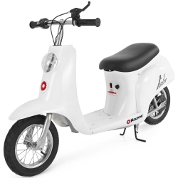 RAZOR Pocket Mod Miniature Euro 24V Electric Kids Ride On Retro Scooter In White