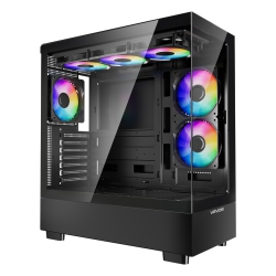 VEVOR PC Gaming Case, Mid-Tower, Computer Case \w High-Airflow Tempered Glass Panel, Dust Filter, 6 X 120 MM Pwm Argb Fans, for Gpu Up to 410 MM In