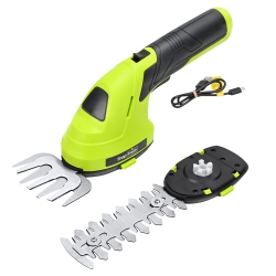 SNAPFRESH 2 In 1 Cordless Hedge Trimmer And Grass Shear, Electric Shrub Trimmer With Battery And Type-C Charging Cable
