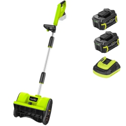SNAPFRESH 20V Cordless Snow Shovel 12" Electric Snow Thrower With Two 4.0Ah Batteries And Fast Charger