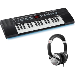 ALESIS Melody 32 – Portable 32 Key Mini Digital Piano/keyboard With Built-In Speakers + Numark Hf125 - On-Ear Headphones With 6Ft Cable