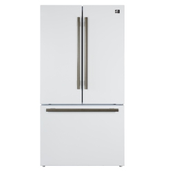 FORNO Rivello 36 Inch French Door Refrigerator In \w Antique Brass, Internal Water Dispenser, Filtered Ice, Adjustable Shelves, Energy Star